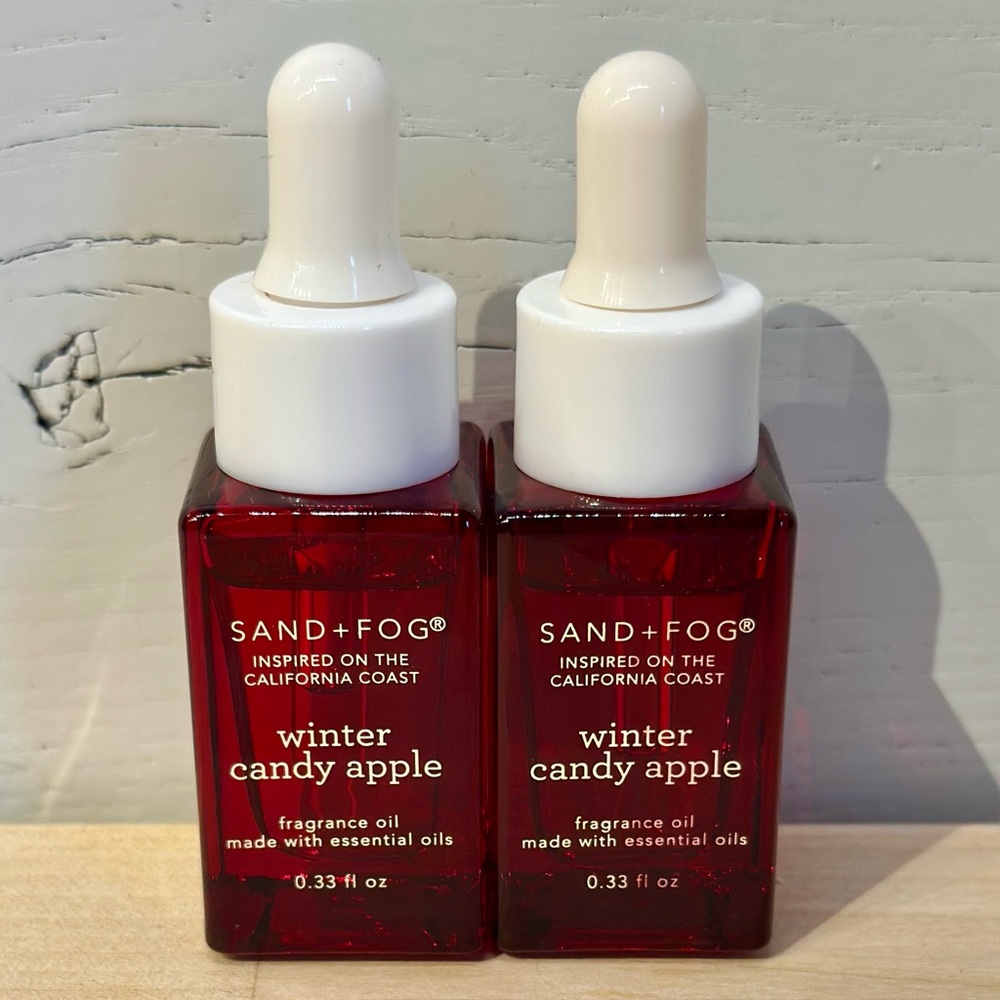 2x Sand + Fog Winter Candy Apple Diffuser Home Fragrance Oil Set 10mL Gift NWOB